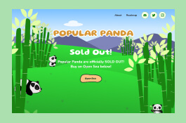 Website for PopularPanda, a NFT based on panda